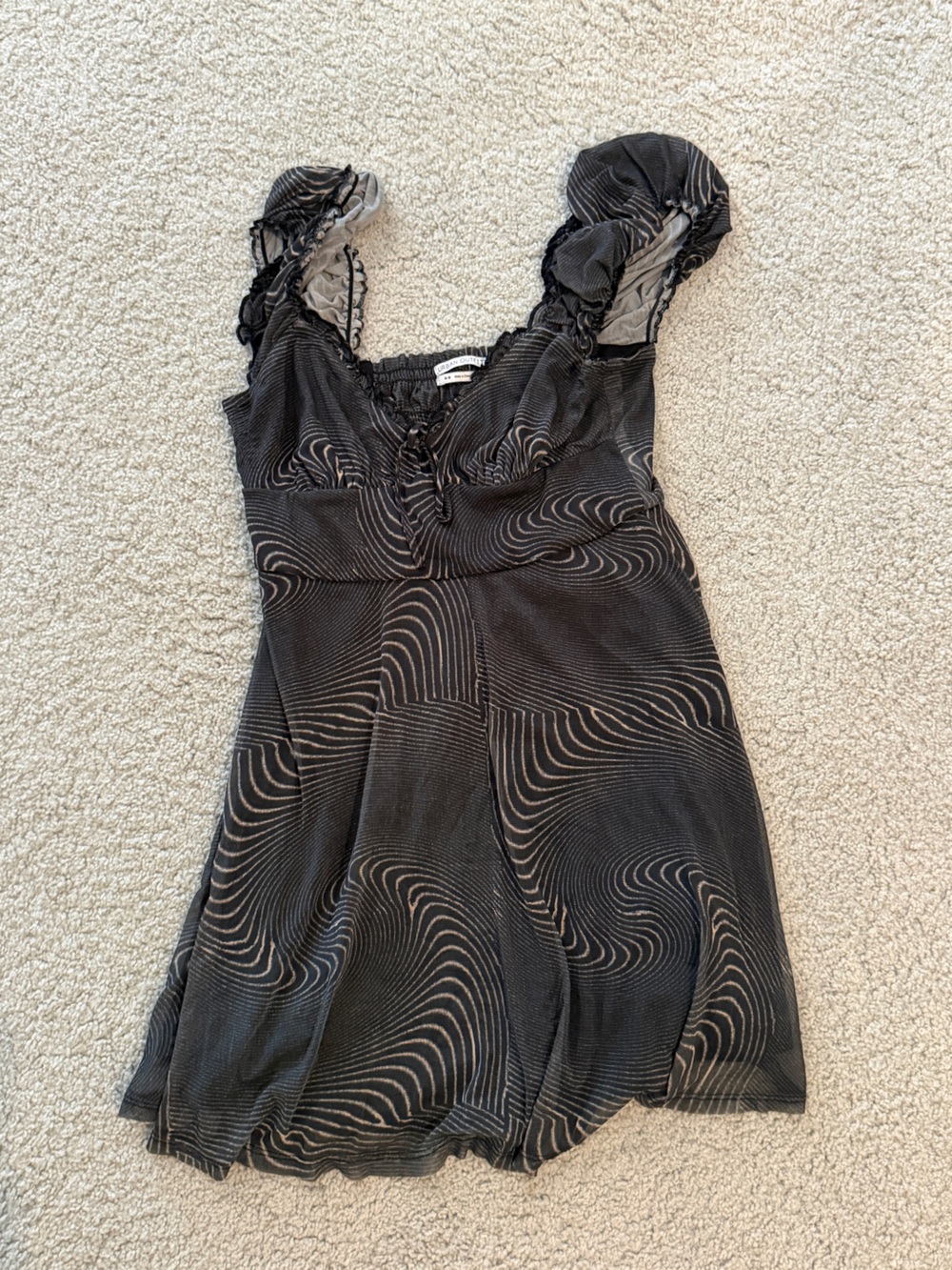 Urban Outfitters Black Mesh Swirl Print
